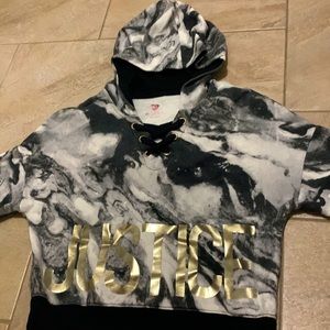 Justice kids tye dye crop sweater size 10